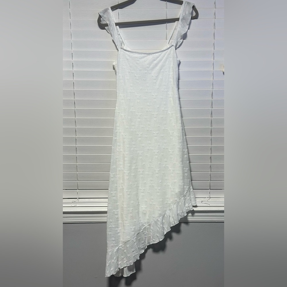 See You Monday Asymmetrical White Dress - Picture 3 of 3